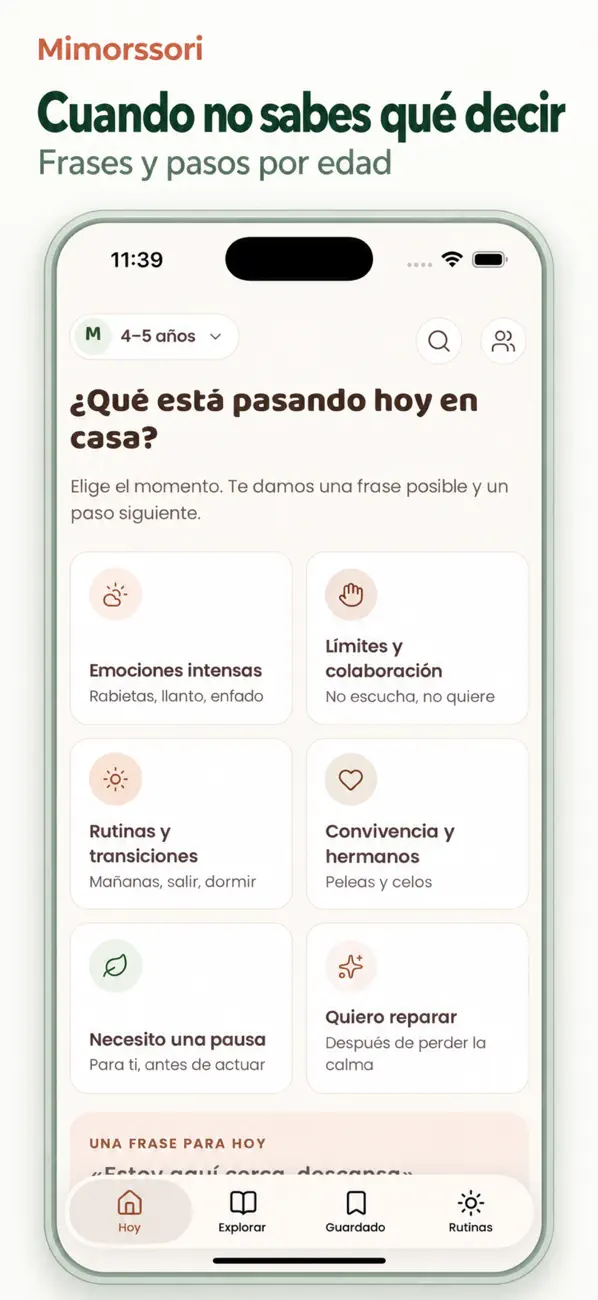 Pantalla de inicio de Mimorssori
