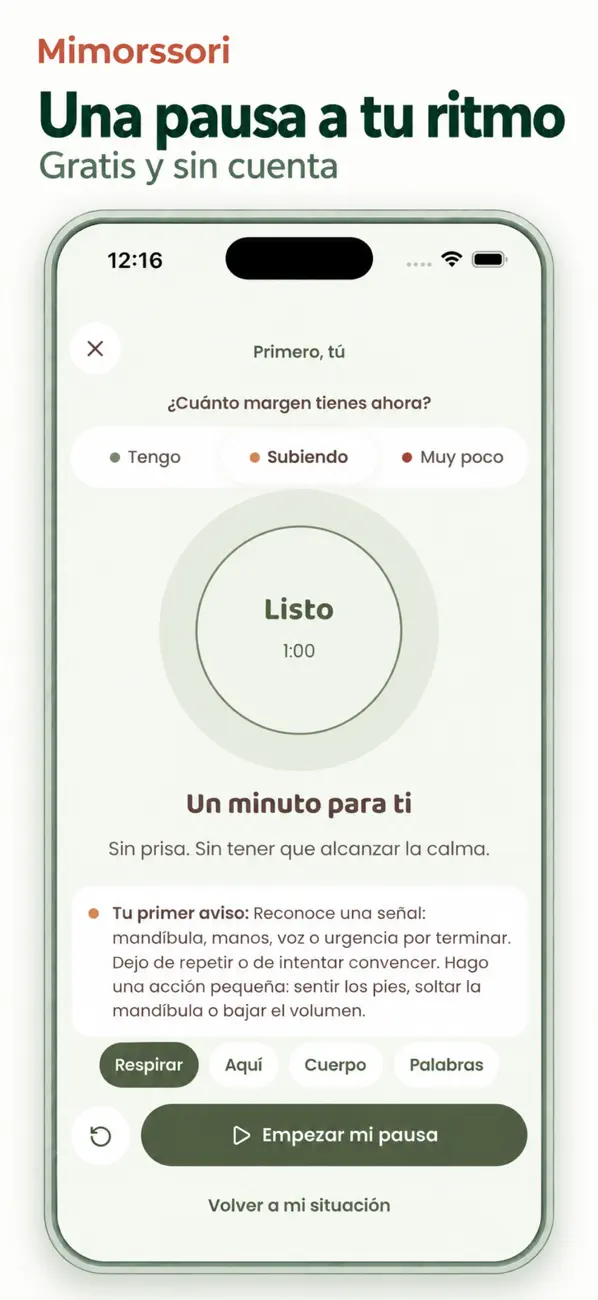 Pausa de un minuto en Mimorssori