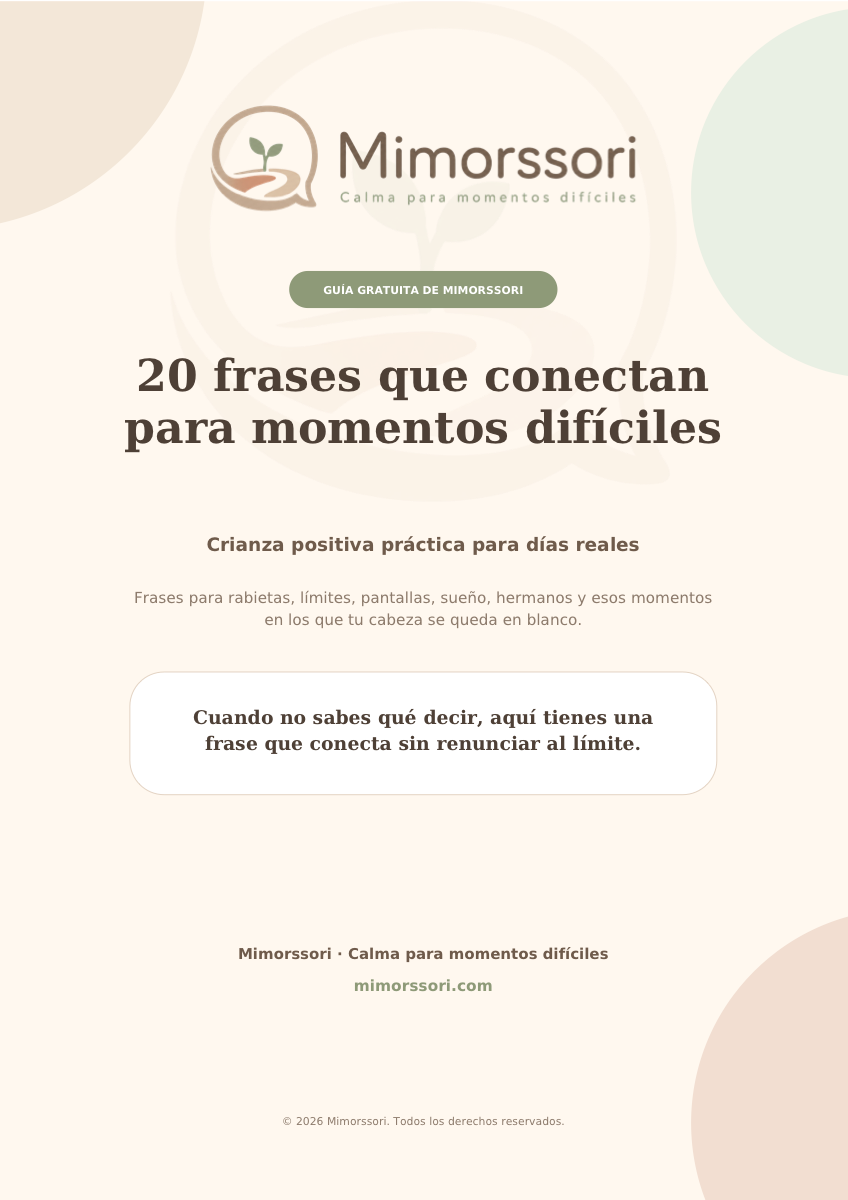 Portada de la guía gratuita 20 frases que conectan de Mimorssori.