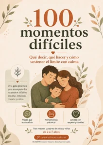 Portada de la guía 100 momentos difíciles para familias con niños de 2 a 7 años